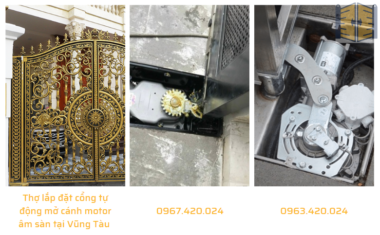 Thợ lắp đặt cổng tự động mở cánh motor âm sàn tại Vũng Tàu 0967 420 024