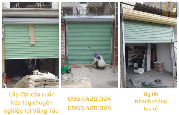 Lắp đặt cửa cuốn kéo tay chuyên nghiệp tại Vũng Tàu 0963 420 024
