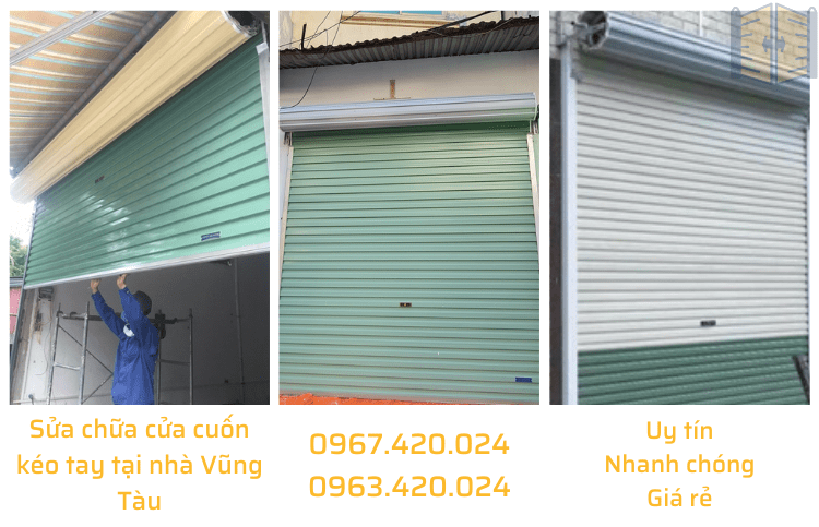 Sửa chữa cửa cuốn kéo tay tại nhà Vũng Tàu 0967 420 024
