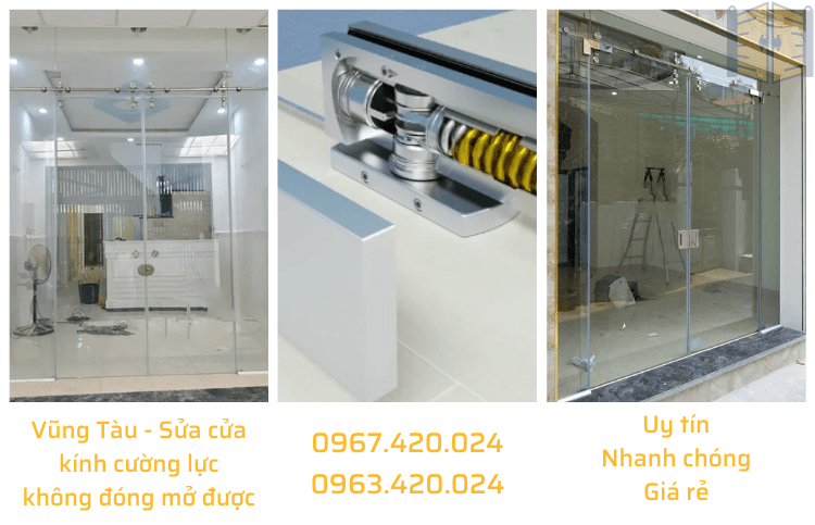 Vũng Tàu - Sửa cửa kính cường lực không đóng mở được 0963420024