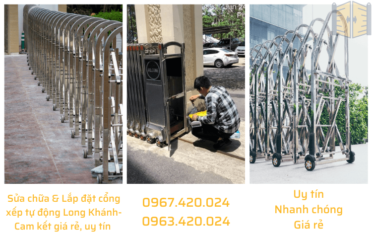 Sửa chữa & Lắp đặt cổng xếp tự động Long Khánh- Cam kết giá rẻ, uy tín 0967 420 024