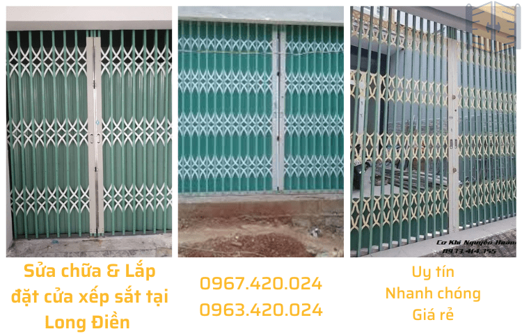 Sửa chữa & Lắp đặt cửa xếp sắt tại Long Điền 0967 420 024
