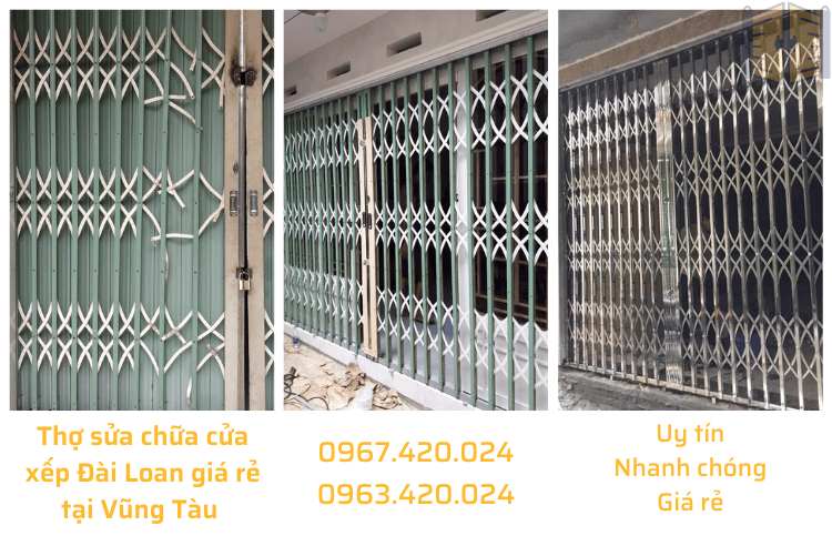 Thợ sửa chữa cửa xếp Đài Loan giá rẻ tại Vũng Tàu 0963 420 024